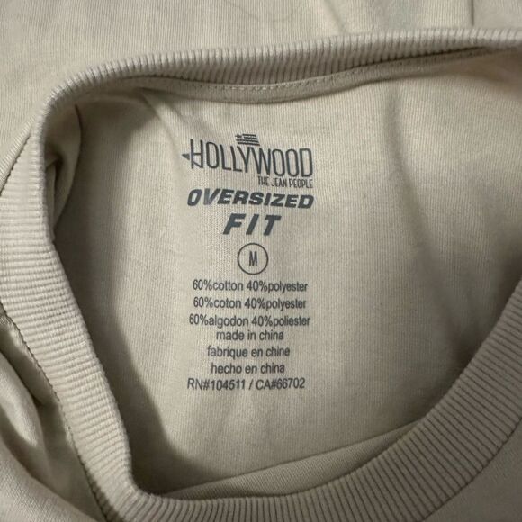 Men's Cream Long Sleeve Shirt Oversized Medium NWT - Picture 7 of 7